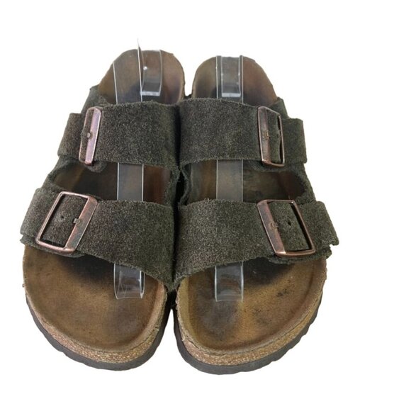 Birkenstock Shoes - Birkenstock Arizona Women's Brown Suede Leather Sandals Shoe Soft Footbed 38/8
